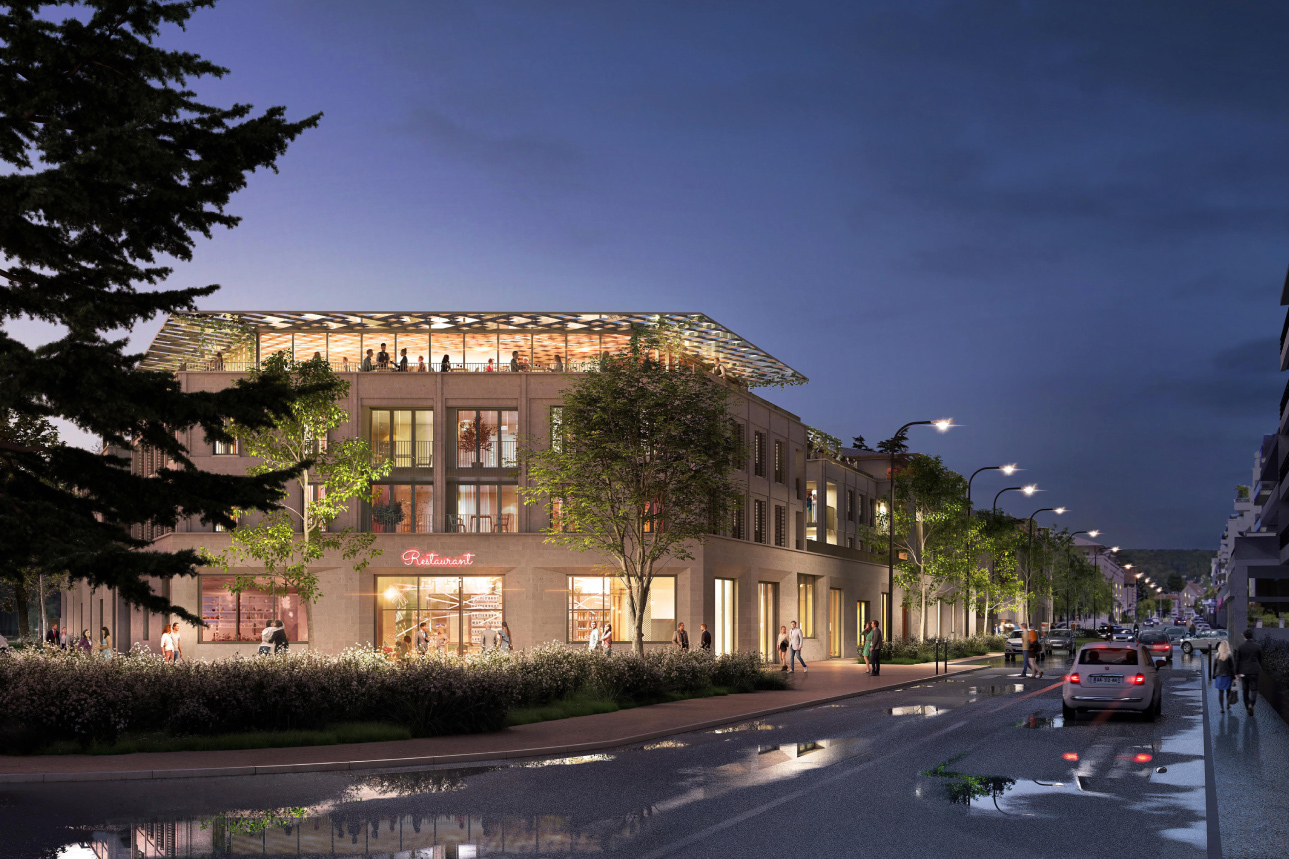 Angle, architecture, Soisy-sous-Montmorency, architecturecontemporaine, logements, béton, projet mixte, HGA – Hubert Godet Architectes